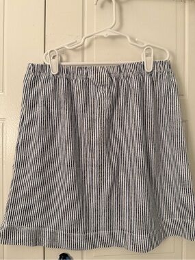 Striped Blue and White Cotton A-Line Skirt size small by prairie cotton